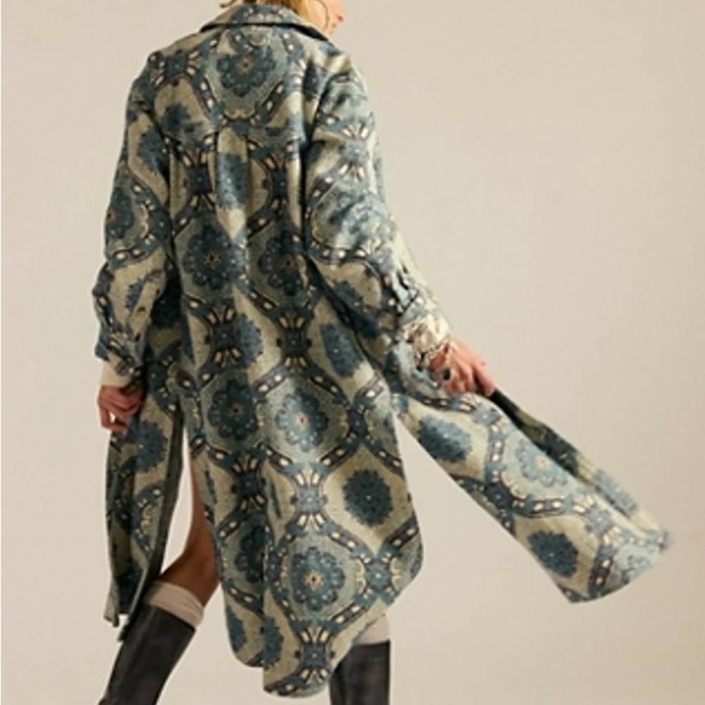 We The Free Brick Lane Jacquard Maxi Shirt Jacket - Picture 4 of 10